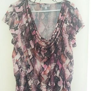 Jennifer Lopez Pink Python Blouse 1x
